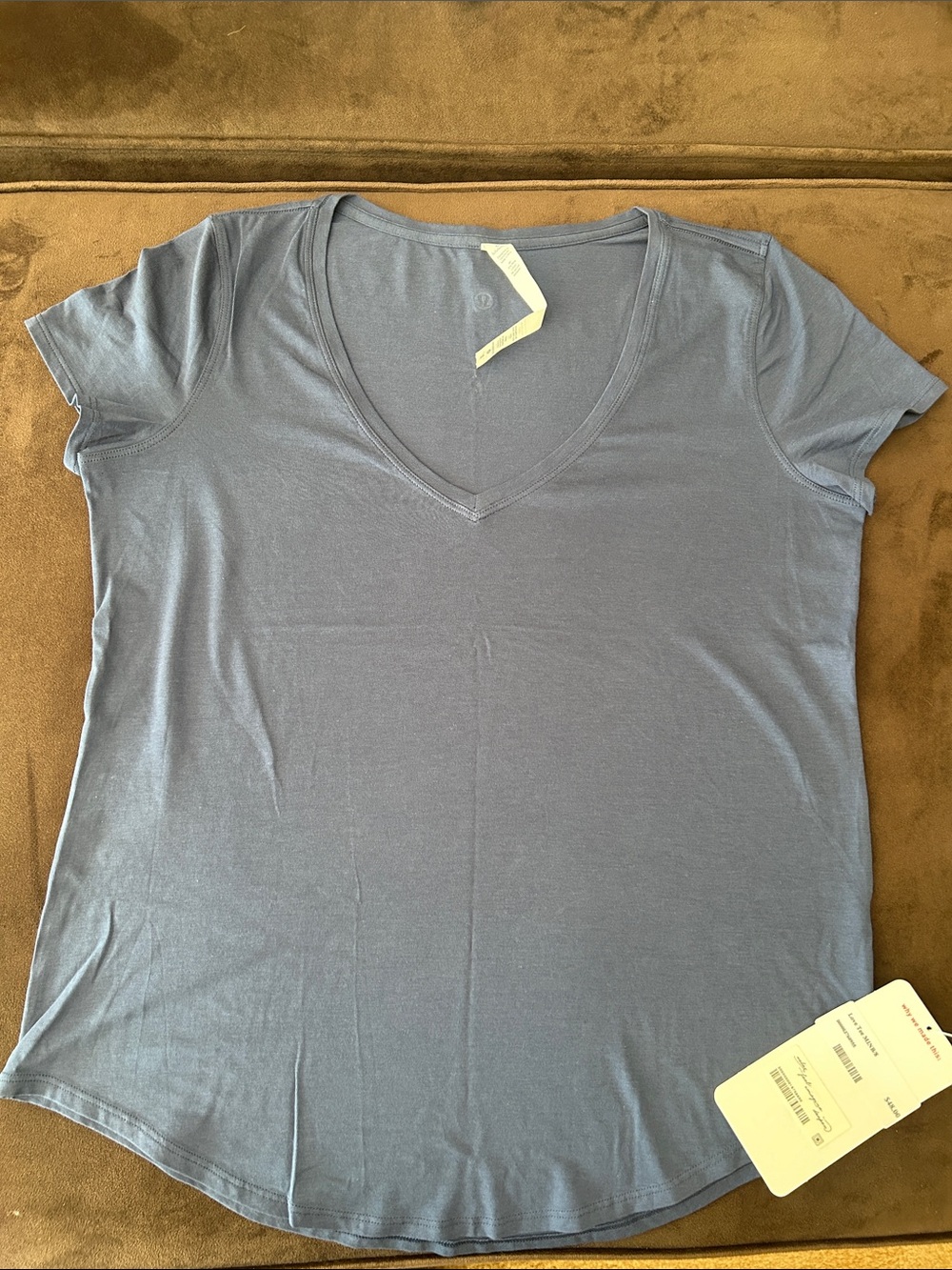 NWT original Love Tee lululemon V-Neck Short Sleeve - Slate Blue Sz 8